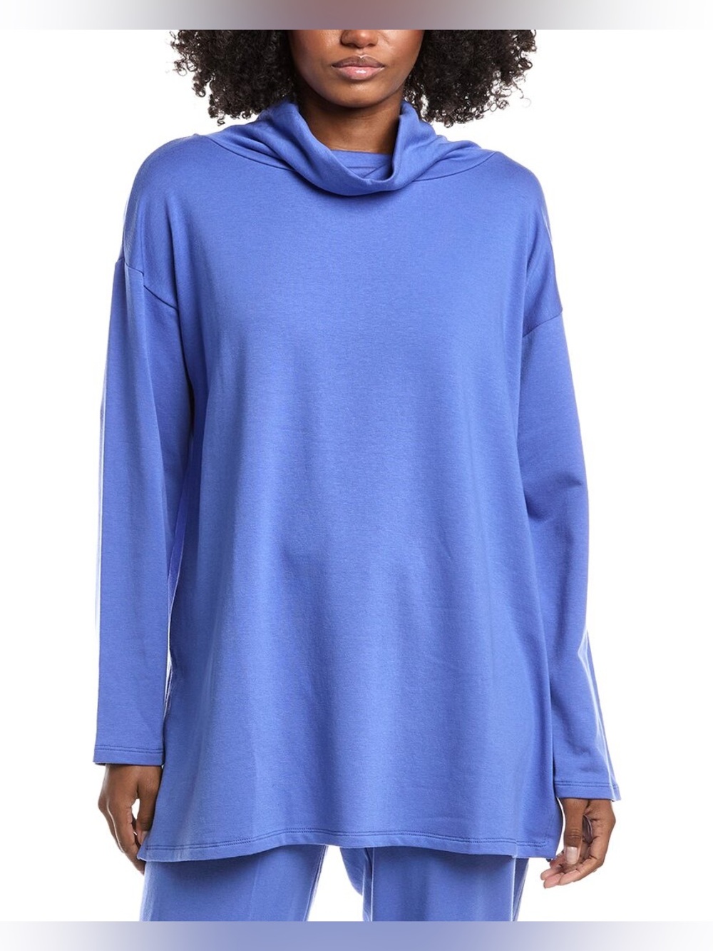 NWT Eileen Fisher Funnel Neck Tunic Blue Star XXS